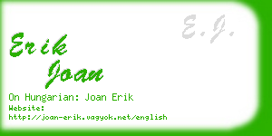 erik joan business card